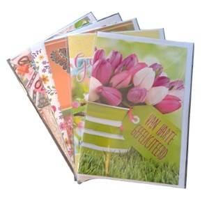 Dubbele kaarten Bloemen Hartelijk Gefeliciteerd
